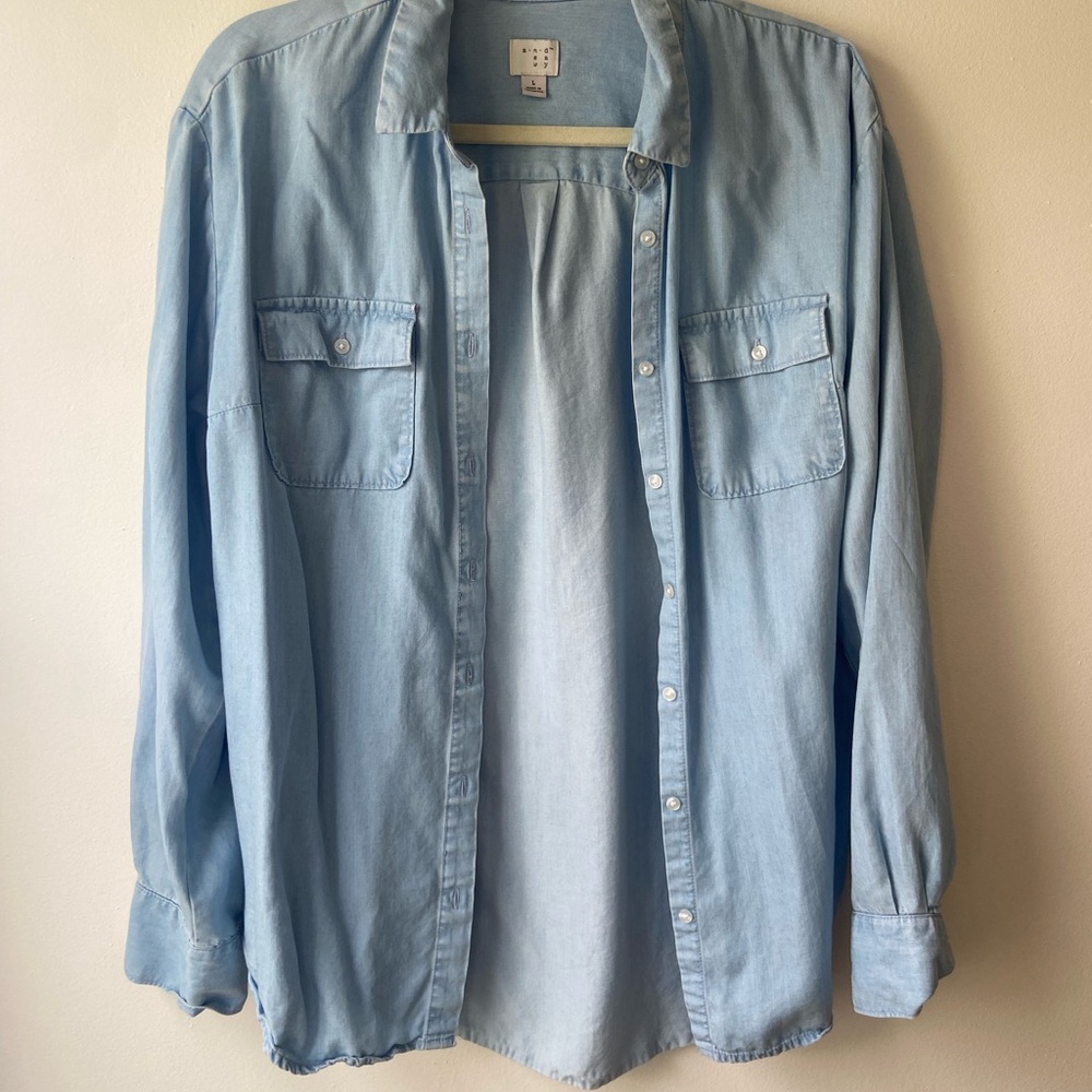 a new day Light Blue Button Down Shirt